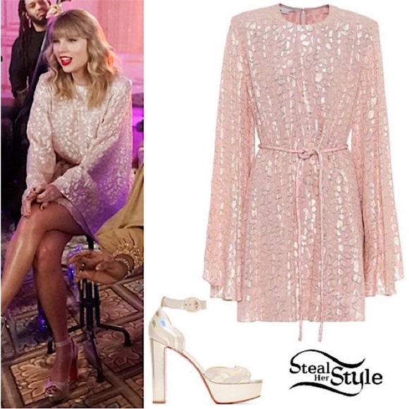 STELLA MCCARTNEY Delia belted metallic coupé silk-chiffon mini dress $1,698 - Picture 6 of 14